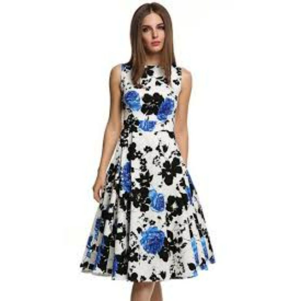 NWT- i2Crazy Vintage 1950's Swing Dress with belt Size Large